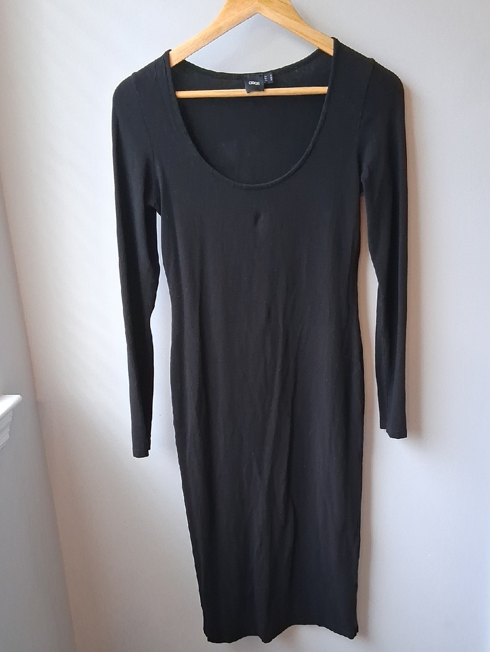 COS Black Long Sleeve Scoop-Neck Bodycon Dress